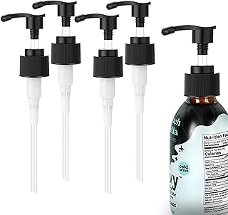 Syrup Pump for Javy Coffee Concentrate 6fl oz, 4 Pack Syrup Pump Dispenser Compatiable with Javy Protein Coffee Concentrate for 177ml Bottle, Replaces Measuring Spoon