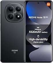 Redmi Note 15 5G Ai (Compatible with Tmobile Mint Tello Global) (256GB + 8GB) 6.77" NFC 120Hz 108MP Triple Cam Unlocked Model 25098RA98G Dual Sim (Black)