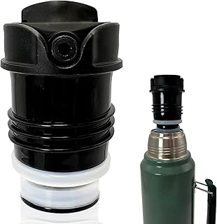 Cap/Lid Compatible with/Replacement for Stanley Thermal Flask Termo Stopper Pico de Mate Replacement Cap - Fits Classic Insulated Wide Mouth Bottles (1.1QT, 1.5QT, 2QT) - Black - Set of 1