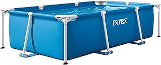 INTEX Rectangular Frame 7 ft 2 in x 4 ft 11 in x 23 in Above Ground Pool, Swimming Pool with Steel Frame, Pump Not Included