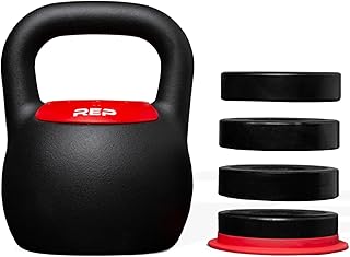 Rep Fitness Adjustable Kettlebell | Weight Set for Home Gym | Strength Training Equipment for Men & Women | Compact Steel Bell with Ergonomic Handle | 20–40 lb (9–18 kg) Variable Options