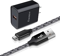 Adaptive Fast Charger Android Charger for Samsung Galaxy S7 Edge S6 S5 J3 J3V J7 J7V J5,Moto G5 G4 E6 E5 E4,LG Stylo 3 2 G4 K50 K40 K22 K20,Tablet,Android Phone,HTC, 3ft Fast Charging Micro USB Cable