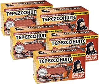 Del Indio Papago Neutral Soap with Tepezcohuite 125g 5 Pack - Regenerative and Antioxidant Properties - All Skin Types