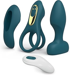 Tracy's Dog Vibrator Kit for Couples, Removable Vibrating Bullet with 3 Silicone Attachments (Cock Ring, Wearable Panty, Butt Plug Sleeve) — Remote Control Adult Sex Toys for Women & Partner Play