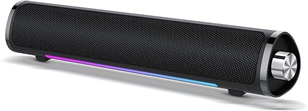 aowoka Computer Speakers, USB Powered PC Speakers, Hi-Fi Stereo Computer Sound Bar with Bluetooth & 3.5mm Aux, Computer Desktop Speaker with Multifunctional Knob,Gaming Speakers for pc, Laptop