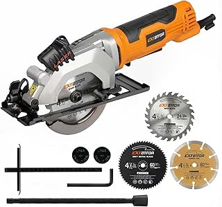 Power Circular Saw,4.8A Mini Circular Saw with Laser Guide,4000RPM Corded Saw Equipped with 3 Pcs 4-1/2" Blades,Maximum Cutting 1-11/16" at 90° and 1-1/8"at 45° for Wood, Soft Metal, Plastic