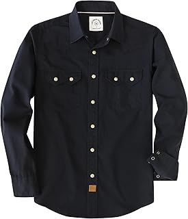 Pearl Snap Shirts for Men Long Sleeve Lightweight Casual Western Plaid Cowboy Cotton Vintage Work Shirt