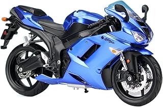 HTASFCI Motorcycle Model for Kawasaki Ninja Motorcycle Model H2R ZX6R ZX14R Z900RS ZX KX450F 1:12 Scale Locomotive Collectible Mini Moto Die Cast(Ninja ZX-6R Blue)