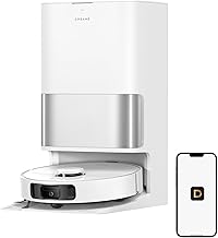 D30 Ultra CE Robot Vacuum and Mop with Auto Dust Emptying, 25,000Pa Suction, 0.41in Mop Lifting, Multifunctional Base Station, Mop Self-Washing, Smart Obstacle Avoidance, White