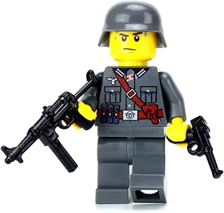 1.6 Inches Tall Collectible German WW2 MP40 Soldier Custom Minifigure | Genuine Military Minifig | Printed in The USA | World WAR 2 | Great Gift for Ages 8+ to Adult AFOL