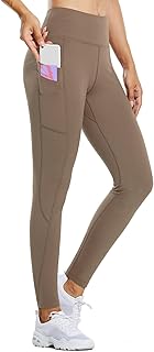 Women's Fleece Lined Leggings Water Resistant Thermal Winter Warm Tights High Waisted with Pockets Running Gear