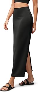 Modal Soft Maxi Skirt for Women, Back Slit High Waist Casual Long Pencil Skirts