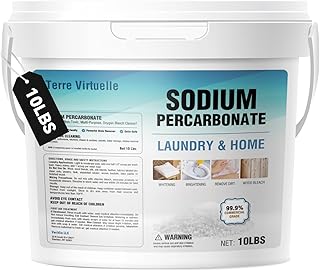 Sodium Percarbonate – Oxygen Bleach Powder & Laundry Booster – Multi-Purpose Cleaner for Stain Removal, Whitening, Deodorizing – Chlorine-Free (10LB)