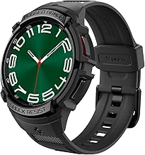 Spigen Rugged Armor Pro Designed for Samsung Galaxy Watch 6 Classic 47mm Case with Band Protective TPU Cover with Strap