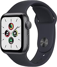 Apple Watch SE (GPS, 44mm) - Space Gray Aluminum Case with Midnight Sport Band (Renewed)