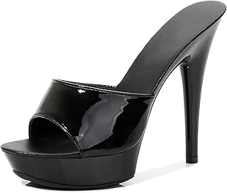 Women Fish Mouth Sky High Heel Platform Sexy Party Slides Round Open Toe Slip On High Heeled Backless Prom Sandals Fashion Stiletto Dress Bridal Evening Shoes