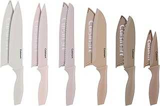 Advantage 12-Piece Kitchen Knife Set, Professional-Quality Nonstick Coated Stainless Steel Knives with Covers, Nonstick Color Coating for Easy Slicing, Ergonomic Handles, G1022-12P