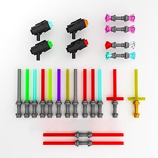 105pcs Light Sword Saber Blaster Building Blocks Accessory Pack for Lego Star Wars Fans, Third Party Building Accessories Compatible for Lego Minifigures