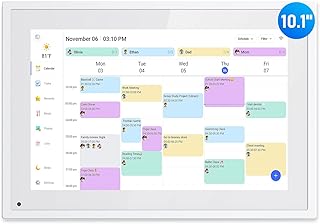 Digital Calendar, 10.1 Inch Smart Electronic Desk Calendar & Chore Chart, Touchscreen Interactive Display for Family Schedules with Meal Planner & Picture Frame & Lists