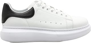 Queen II Men's Casual Sneakers | Genuine Leather Perforated Oversizded Thick Sole Shoes