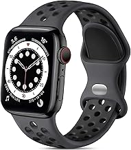 Compatible with Apple Watch Band 44mm 45mm Series 10 11 46mm 42mm 49mm Men Women,Soft Silicone Breathable Sport Band Compatible for Apple Watch Ultra SE 3 2 for iWatch Series 9 8 7 6 5 4 3 Black