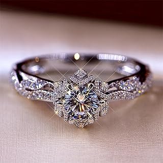 Trendy Eternity Proposal Ring for Women Gorgeous Shiny Round Cubic Zirconia Jewelry