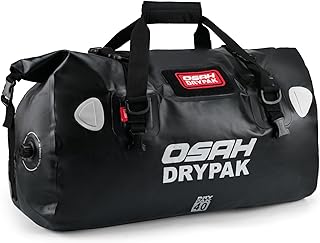 Waterproof Duffel Bag - Motorcycle Dry Bag Tail Bag with Large Storage Space, Waterproof Luggage Duffle Bags with Outer Mesh Zipper Pocket for Camping, Kayaking, Fishing & Traveling