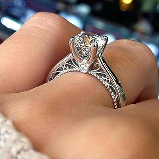 4 Claw Setting Cubic Zirconia Wedding Rings for Women Fashion Proposal Jewelry