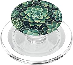 Succulent Plant Botanical Green Floral Pattern Flower Cactus PopSockets MagSafe PopGrip for iPhone