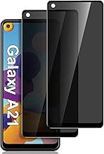 [2 Pack] for Samsung Galaxy A21/A21S Privacy Screen Protector, [Full Coverage] Anti Spy HD Clarity 9H Tempered Glass Screen Protector, Scratch Resistant, Bubble Free, Easy Insall, Case Friendly (6.5