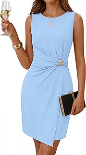 Women's 2026 Summer Sleeveless Bodycon Short Dress Elegant Business Casual Formal Cocktail Party Wedding Guest Dresses