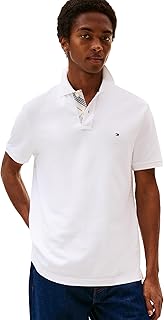 Men's Short Sleeve Casual Polo Shirts in Regular Fit with Stretch and Hidden Placket Design