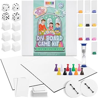 Bright Creations 146-Piece Make Your Own Board Game DIY Kit with 2 Blank Game Boards, Cards, Dice, Rule Sheets, and Tokens, Complete Set for Custom Games, Family Night, or Classroom Fun