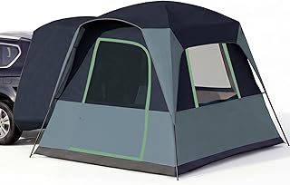 5/6 Person SUV Tent for Camping, SUV Tailgate Tent,Truck Car Tent Weather Resistant Portable for Car SUV Van Camping, Includes Rainfly and Storage Bag, 10' W X 8' L X 7.1' H