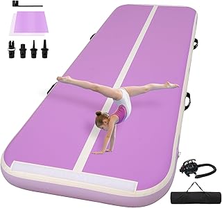 Tumble Track, Inflatable Tumbling Mat,Tumble Track Mats for Gymnastics, and Tumble Track with 4/6/8 Inches Thickness for Home, Training, Cheerleading, Yoga, Water with Pump