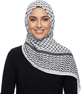 Palestinian Keffiyeh Shemagh Hijab Scarf, Muslim Women Kuffiyeh Arab Headwear