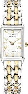 Small Gold Watches for Women with Vintage Rectangular Case, Classic Roman Dial,Stainless Steel Band Water Resistant Adjustment Tool Included