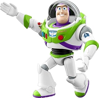 Mattel Disney Pixar Toy Story Talking Buzz Lightyear Action Figure with Motion, Action Chop 10-inch Collectible Toy with 30+ Sounds & Phrases