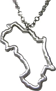 Kiola Designs Silver Toned Costa Rica Map Outline Pendant Necklace