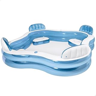 Intex 56475EP Swim Center Family Lounge Inflatable Pool, 90" X 90" X 26", for Ages 3+