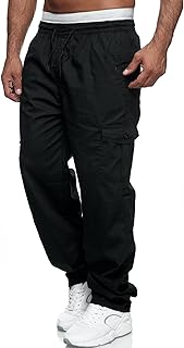 Men's Cargo Pants Relaxed Fit Sport Pants Jogger Sweatpants Drawstring Outdoor Trousers with Pockets