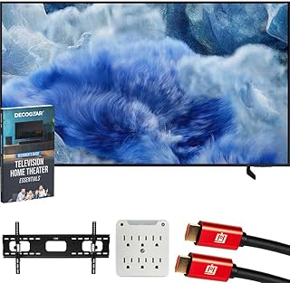 Samsung QN65Q8FAAFXZA 65 inch QLED Q8F 4K Vision AI Smart TV (2025) Bundle with 37"-100" TV Wall Mount, 2X 4K HDMI Cable, 6-Outlet Surge Adapter & Deco Gear Complete Home Theater Beginner's Guidebook