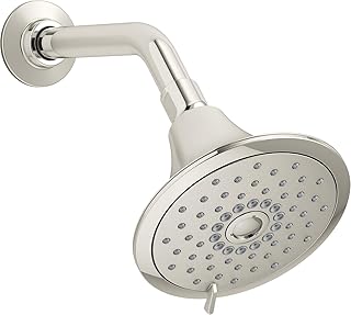 KOHLER 22169-G-SN Forte Multifunction Showerhead, Wall-Mount, 3 Spray Settings, 1.75 GPM, Vibrant Polished Nickel
