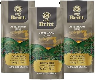 Café Britt® - Costa Rican Afternoon Blend Coffee (12 oz.) (3-Pack) - Ground, Arabica Coffee, Kosher, Gluten Free, 100% Gourmet & Medium Roast