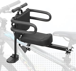 Kids Bike Seat Front Mounted and Handlebar Child Bike Seat Detachable Front Mounted Toddler Bicycle Seats Bicycle Seats with Foot Pedals for Children 2~5 Years Compatible with All Adult MTB