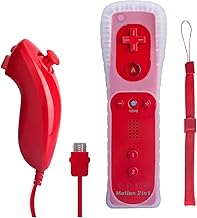 TechKen Remote Controller with Built in Motion Plus and Nunchuk, Compatible with Wii and Wii U. Right for All Wii Games