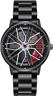 Men's Car Watch Creative Hollow Design Waterproof Quartz Analog Stainless Steel Strap Suitable for Men and Car Enthusiasts