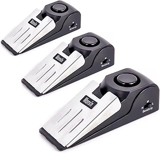 Door Stop Alarm, Door Stopper with 120DB Security Alarm, Floor Wedge Doorstop for Travel Apartment Home House (Pack of 3)
