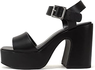 Launch ~ Women Open Toe Ankle Strap Platform Chunky High Heeled Sandal