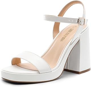 Heels for Women Block Chunky Platform High Heels Open Toe Fashion Wedding Party Evening Prom Dance Ankle Strap Dress Pump Sandals Shoes